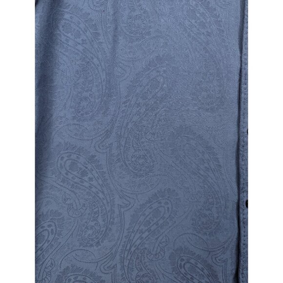 Wilke Rodriguez Paisley Silk Shirt Mens XXL Button Up Beach Travel Vacation Blue - Picture 6 of 12